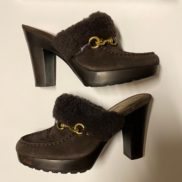 Idyle Suede Clogs With Buckle by Coach - Picture 3 of 6